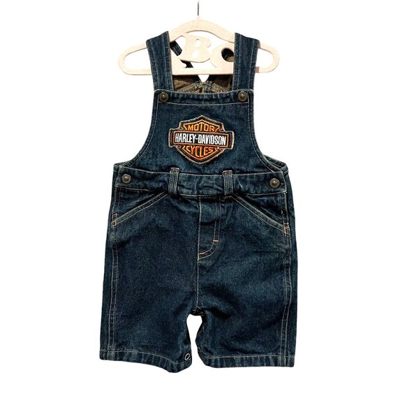 Harley-Davidson Other - Harley-Davidson Baby Denim Shortalls, 18 mos